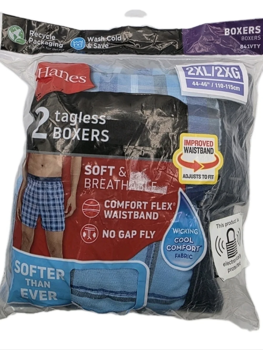 Hanes Mens Tagless Boxer Briefs Knit Stretch Performance Size  XLarge 44 46 NEW